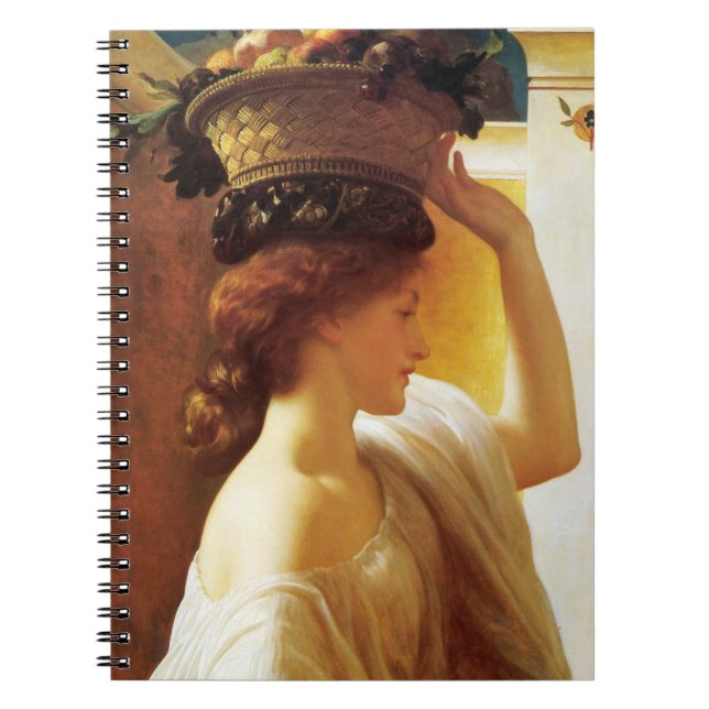 Caderno Espiral Rapariga com cesta de Fruta (por Frederic Leighton (Frente)