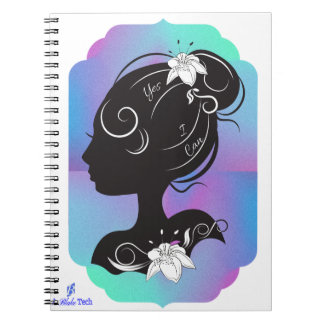 Caderno Espiral Rapariga com Flor "Sim Posso" Notebook Espiral