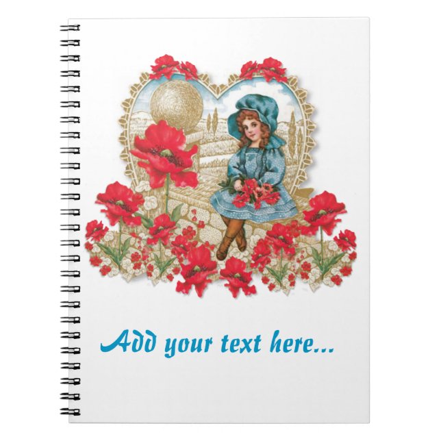 Caderno Espiral Rapariga com papagaios (Frente)