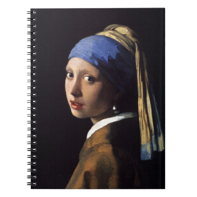 Caderno Espiral Rapariga com pintura de orelha por Vermeer (Frente)