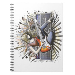 Caderno Espiral Rapariga com vibrações musicais