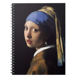 Caderno Espiral Rapariga de Johannes Vermeer com pérolas