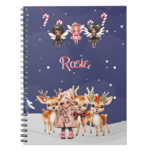 Caderno Espiral Rapariga de Natal Reindeer Candy Candy Fairies