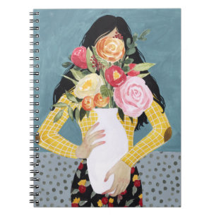 Caderno Espiral Rapariga De Vaso