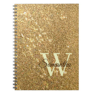 Caderno Espiral Rapariga Glitter de Monograma Pequeno com Script D