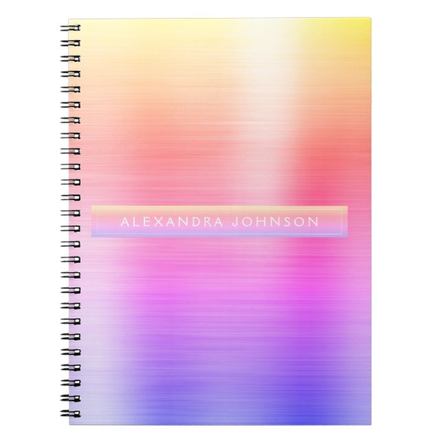 Caderno Espiral Rapariga profissional de folhas cor-de-rosa e púrp (Frente)