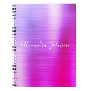 Caderno Espiral Rapariga profissional de folhas rosadas roxas