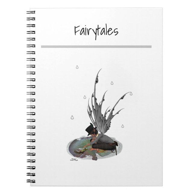 Caderno Espiral Rapaz Chuva Fada Com Notebook Espiral Sapo (Frente)