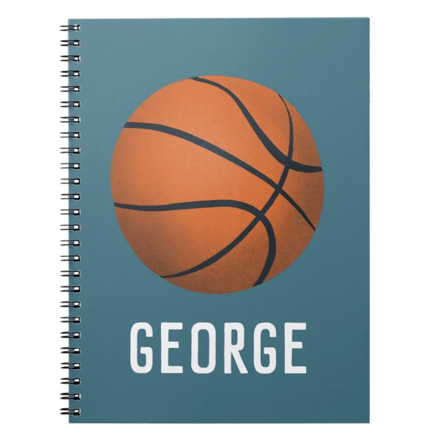 Caderno Espiral Rapazes, escola para crianças de basquetebol em az (Frente)