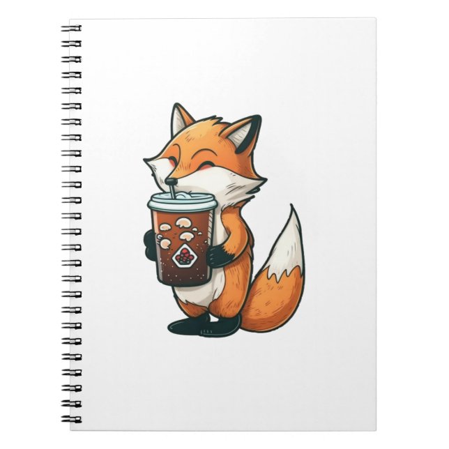 Caderno Espiral Raposa com copo (Frente)