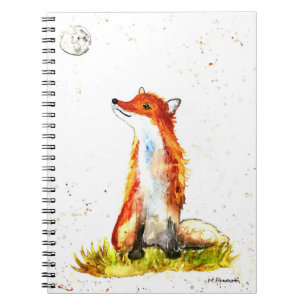 Caderno Espiral Raposa-da-água da floresta, animais selvagens, béb