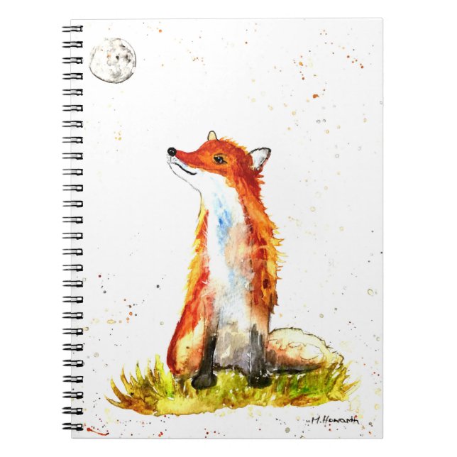 Caderno Espiral Raposa-da-água da floresta, animais selvagens, béb (Frente)