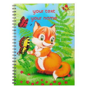 Caderno Espiral raposa e borboleta