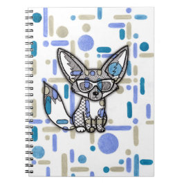 Caderno Espiral Raposa Fennec Legal com Óculos de Sol Azul Spi Geo