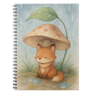 Caderno Espiral Raposa Pequena na Chuva