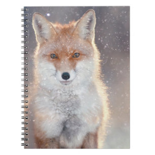 Caderno Espiral Raposa vermelha, floresta de inverno, ilustração c