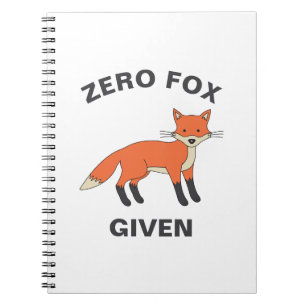 Caderno Espiral Raposa Zero Dada Engraçada Animais Selvagens De Sa