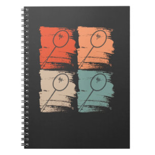 Caderno Espiral Raquete de Badminton Badminton Retro