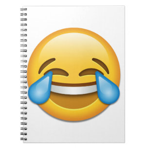 Caderno Espiral Rasgos do emoji da alegria engraçados