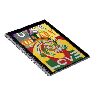 Caderno Espiral Rasta Cores Vermelho Ouro  Verde Arte Hillary Impr