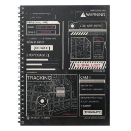 Caderno Espiral Rastreamento - Design de Streetwear Techno-Brutali
