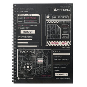 Caderno Espiral Rastreamento - Design de Streetwear Techno-Brutali