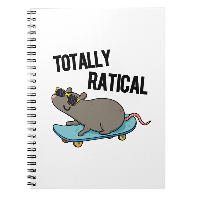 Caderno Espiral Rato Funny Rat Pun Totalmente Ratical (Frente)