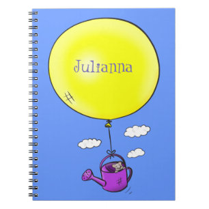 Caderno Espiral Rato giro em lata com desenho de balão