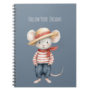 Caderno Espiral Rato Seguir Seus Sonhos