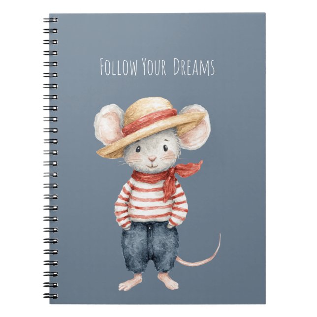 Caderno Espiral Rato Seguir Seus Sonhos (Frente)