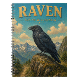 Caderno Espiral Raven Alpine Wilderness Aquarela GeoSaga
