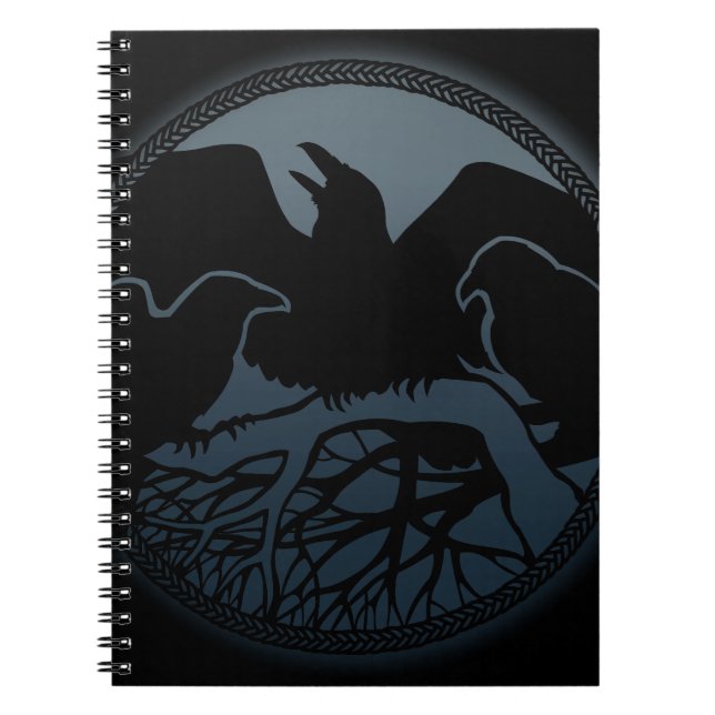 Caderno Espiral Raven Art Notebook Crow Art Diário Book (Frente)