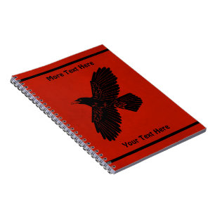 Caderno Espiral Raven Em Vermelho