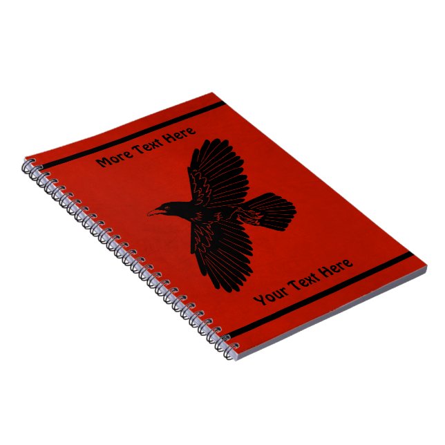 Caderno Espiral Raven Em Vermelho (Lado Direito)