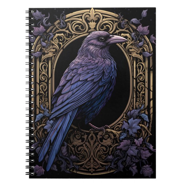 Caderno Espiral Raven místico gótico (Frente)