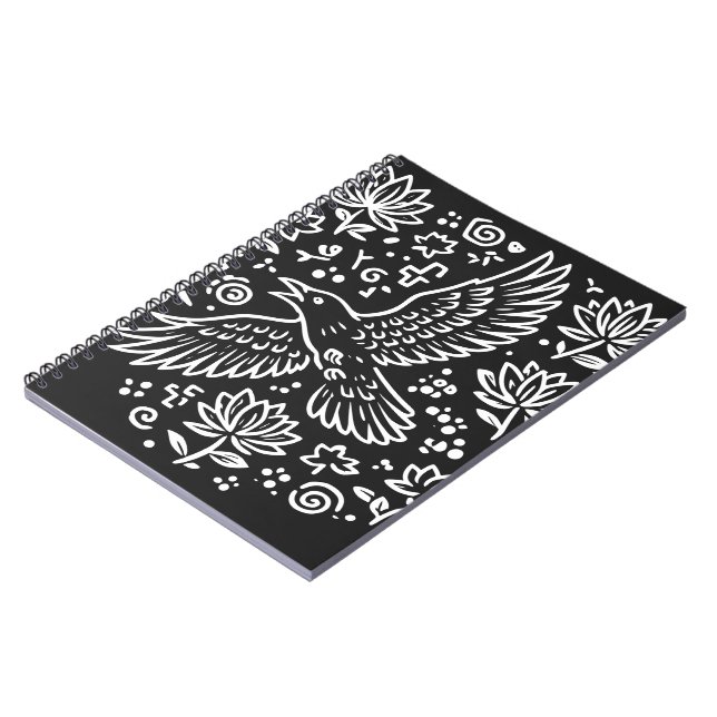 Caderno Espiral Raven of Transformation (Left Side)