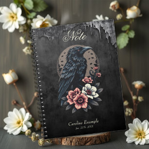 Caderno Espiral Raven preto majestoso