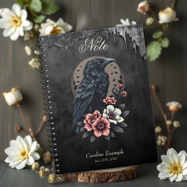 Caderno Espiral Raven preto majestoso (Criador carregado)