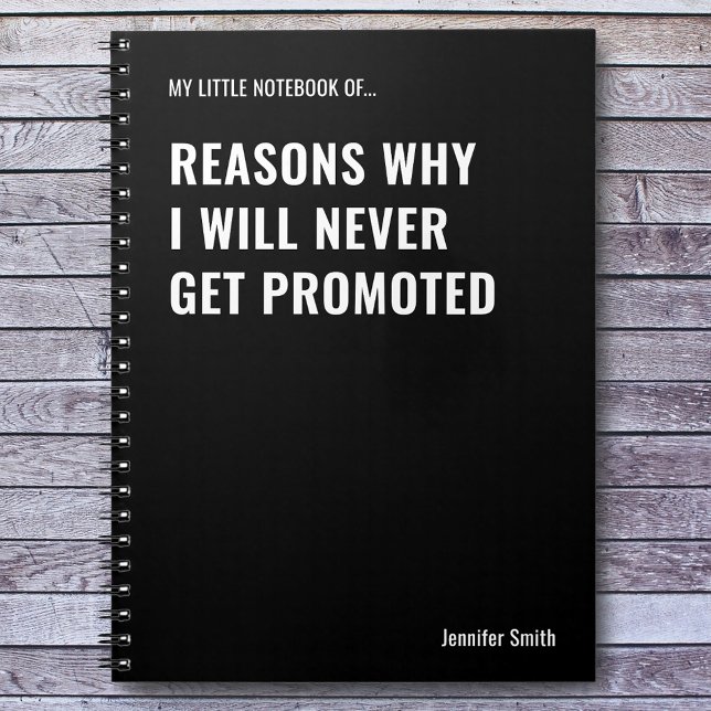 Caderno Espiral Razões Por Que Nunca Vou Engraçar Citação (Criador carregado)