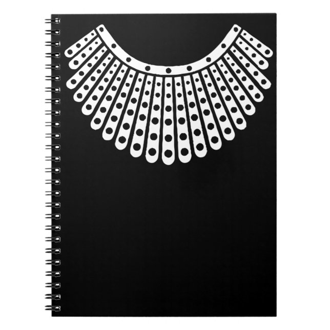 Caderno Espiral RBG notório, Ruth Bader Ginsburg, RBG Collar (Frente)