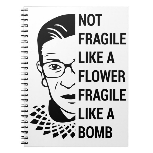 Caderno Espiral RBG notório, Ruth Bader Ginsburg, RBG Feminista (Frente)