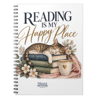 Caderno Espiral Reading Is My Happy Place Notebook | Velvet Signat