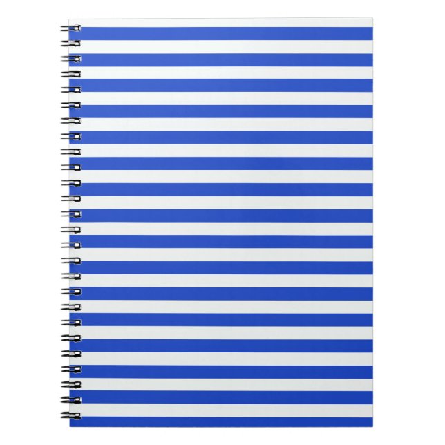 Caderno Espiral Real Blue Combination Stripes por Shirley Taylor (Frente)