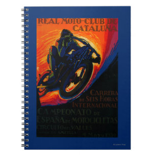 Caderno Espiral Real Moto Club Vintage Poster Europe