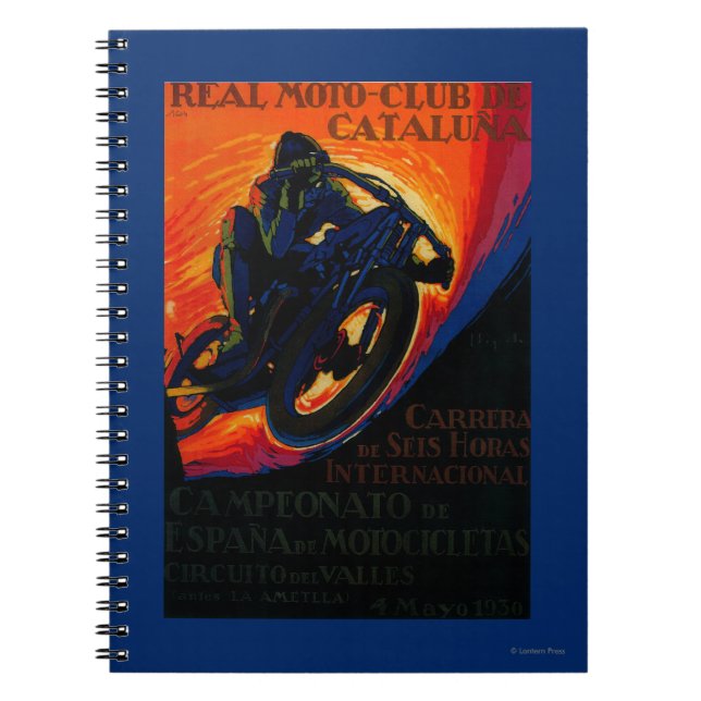Caderno Espiral Real Moto Club Vintage Poster Europe (Frente)