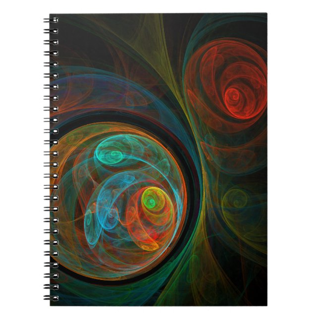 Caderno Espiral Rebirth Blue Abstract Art Notebook (Frente)