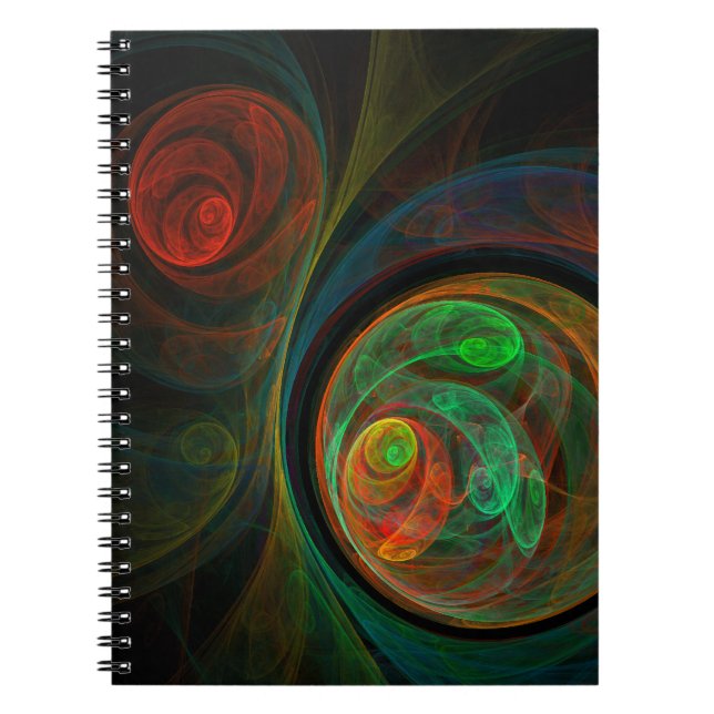 Caderno Espiral Rebirth Green Abstract Art Notebook (Frente)