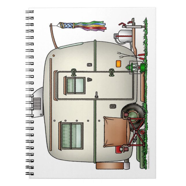 Caderno Espiral Reboque de vidro do viagem do campista do ovo do (Frente)