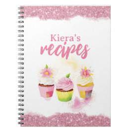 Caderno Espiral Recebe notebook personalizado com Cupcake brilhant