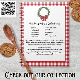 Caderno Espiral Receber Fosse de Xadrez Vermelha de Cookie de Nata